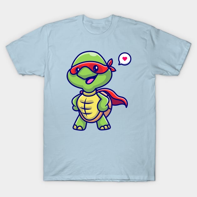 Cute Turtle Super Hero Cartoon T-Shirt by Catalyst Labs